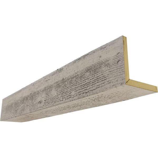 2-Sided (L-beam) Rough Sawn Endurathane Faux Wood Ceiling Beam, Burnished Pine, 10